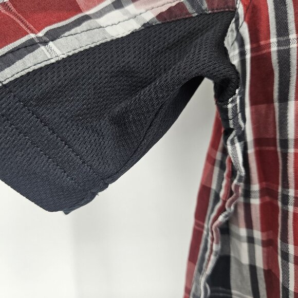 Harley-Davidson Shirt Mens Medium Plaid Eagle Patch Motor Clothes Western - Picture 8 of 16